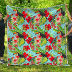 Toucan Parrot Tropical Pattern Print Quilt