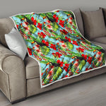 Toucan Parrot Tropical Pattern Print Quilt