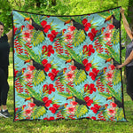 Toucan Parrot Tropical Pattern Print Quilt