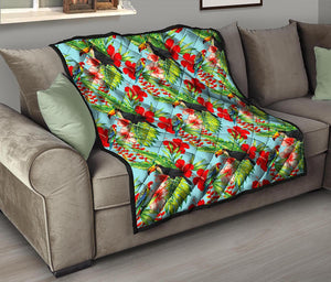 Toucan Parrot Tropical Pattern Print Quilt