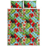 Toucan Parrot Tropical Pattern Print Quilt Bed Set