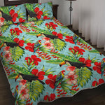 Toucan Parrot Tropical Pattern Print Quilt Bed Set