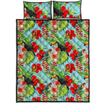 Toucan Parrot Tropical Pattern Print Quilt Bed Set