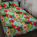 Toucan Parrot Tropical Pattern Print Quilt Bed Set