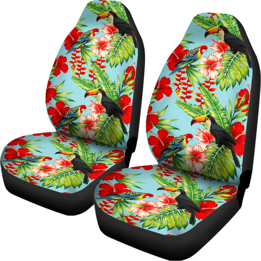 Toucan Parrot Tropical Pattern Print Universal Fit Car Seat Covers