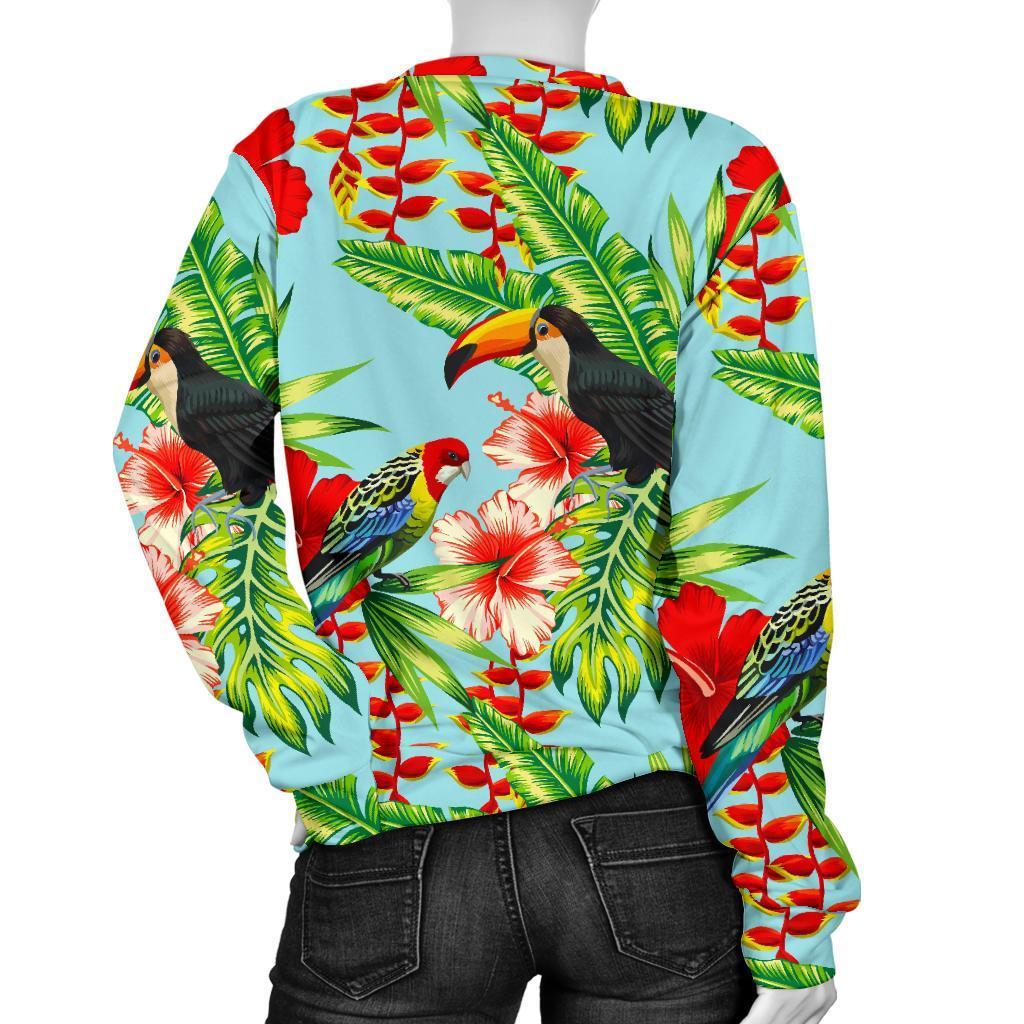 Toucan Parrot Tropical Pattern Print Women's Crewneck Sweatshirt GearFrost