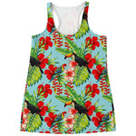 Toucan Parrot Tropical Pattern Print Women's Racerback Tank Top