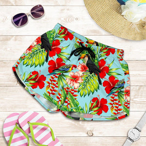 Toucan Parrot Tropical Pattern Print Women's Shorts