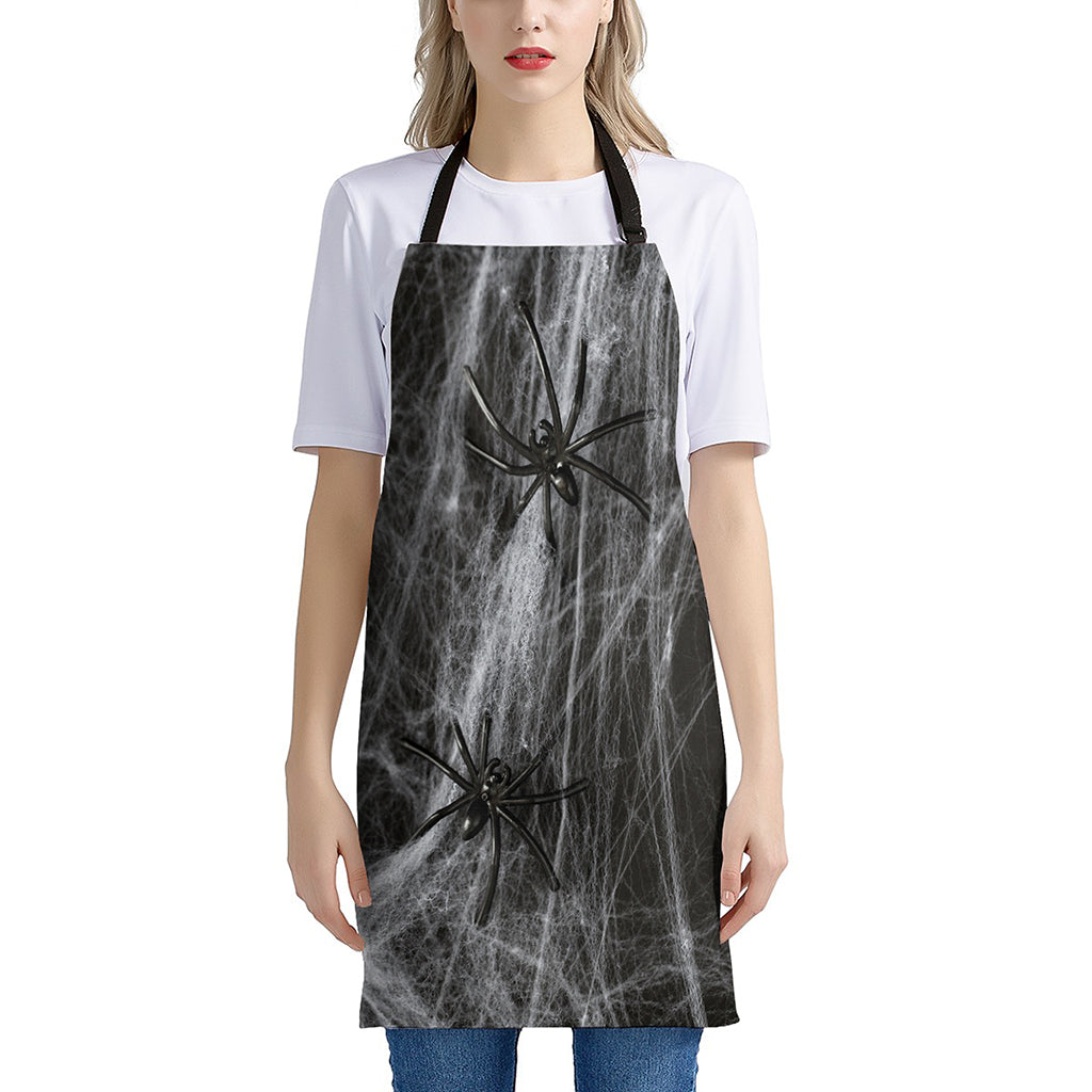 Toy Spiders And Cobweb Print Apron