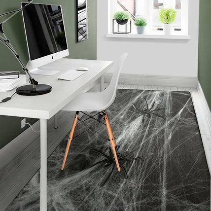 Toy Spiders And Cobweb Print Area Rug