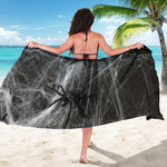 Toy Spiders And Cobweb Print Beach Sarong Wrap