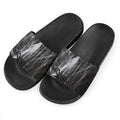 Toy Spiders And Cobweb Print Black Slide Sandals
