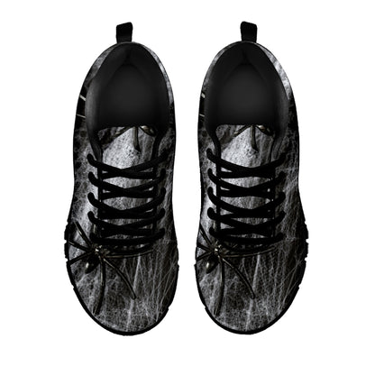 Toy Spiders And Cobweb Print Black Sneakers