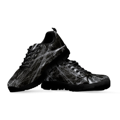 Toy Spiders And Cobweb Print Black Sneakers