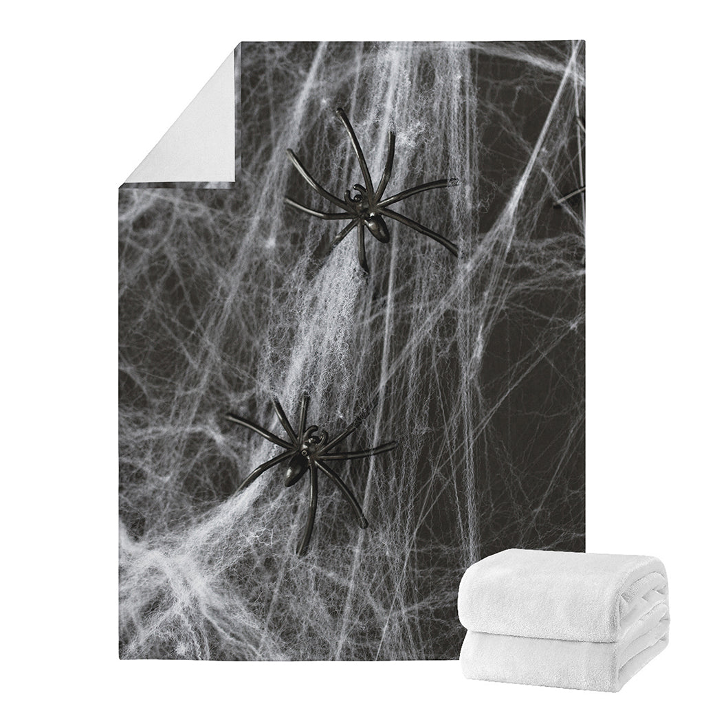 Toy Spiders And Cobweb Print Blanket