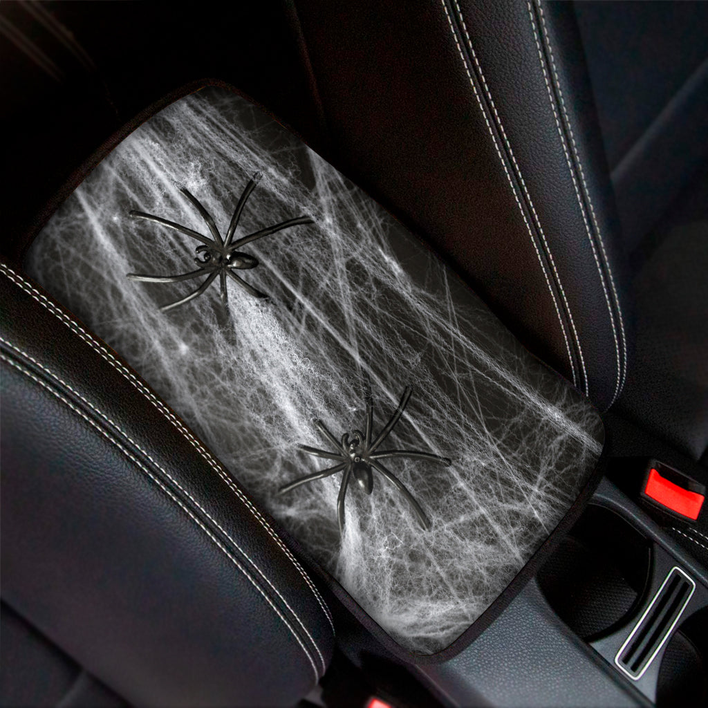 Toy Spiders And Cobweb Print Car Center Console Cover