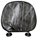 Toy Spiders And Cobweb Print Car Headrest Covers