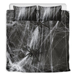 Toy Spiders And Cobweb Print Duvet Cover Bedding Set