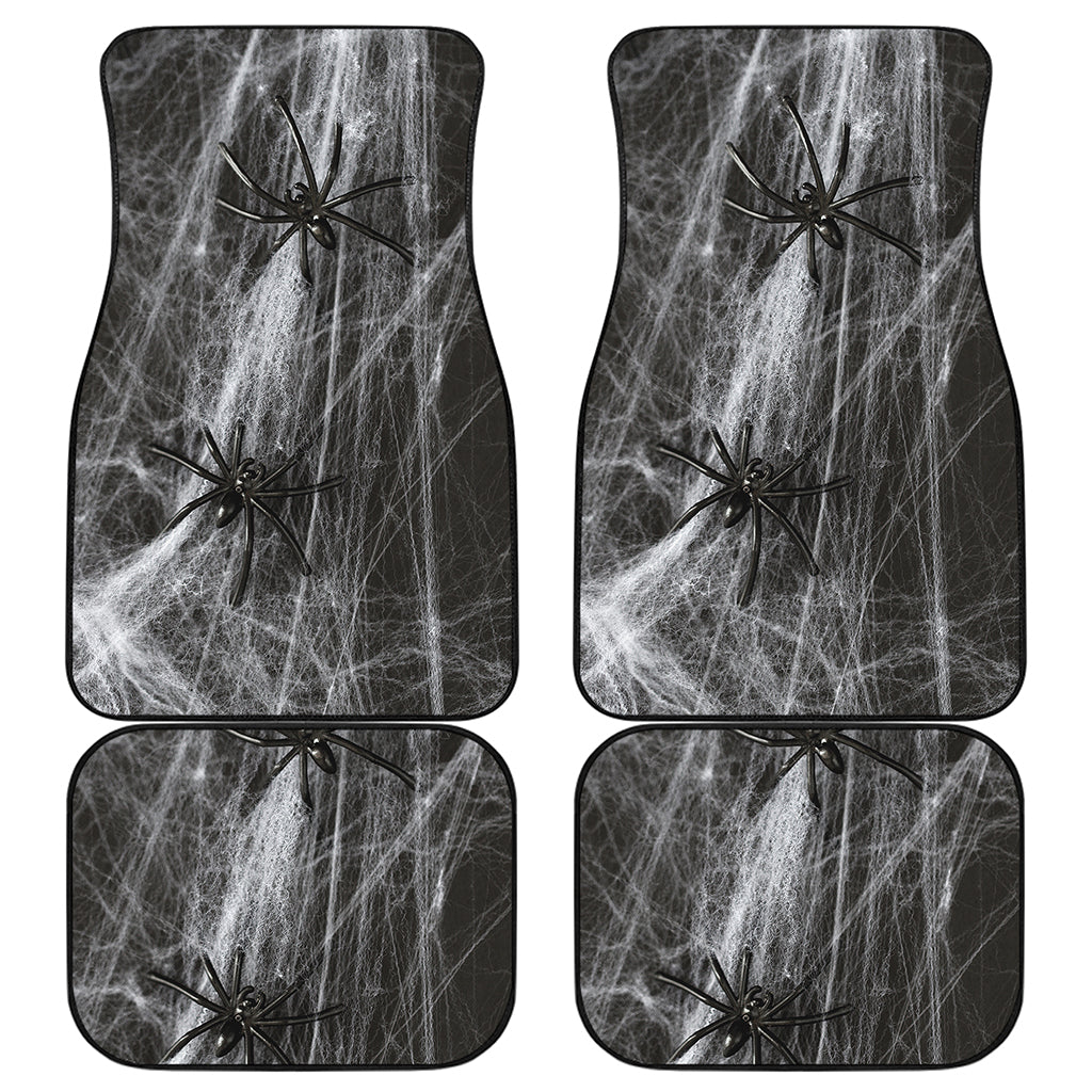 Toy Spiders And Cobweb Print Front and Back Car Floor Mats