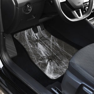 Toy Spiders And Cobweb Print Front and Back Car Floor Mats