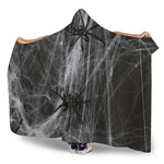 Toy Spiders And Cobweb Print Hooded Blanket