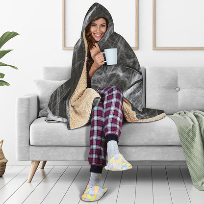 Toy Spiders And Cobweb Print Hooded Blanket