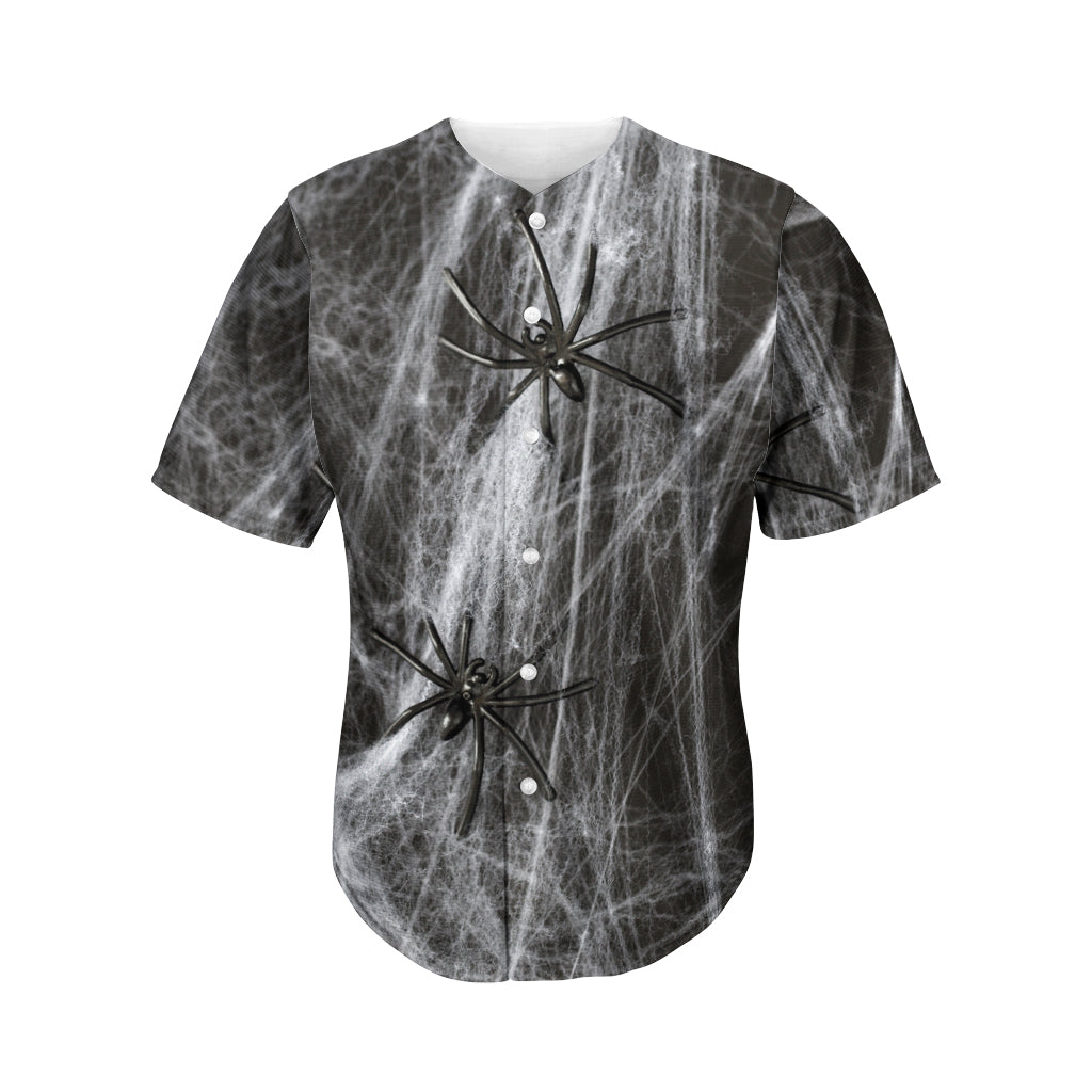 Toy Spiders And Cobweb Print Men's Baseball Jersey