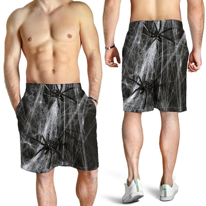 Toy Spiders And Cobweb Print Men's Shorts