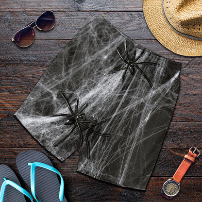 Toy Spiders And Cobweb Print Men's Shorts