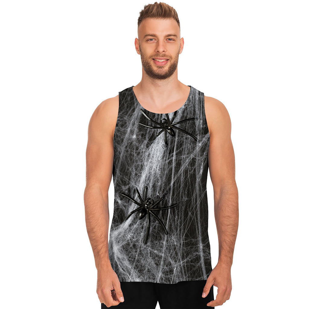 Toy Spiders And Cobweb Print Men's Tank Top