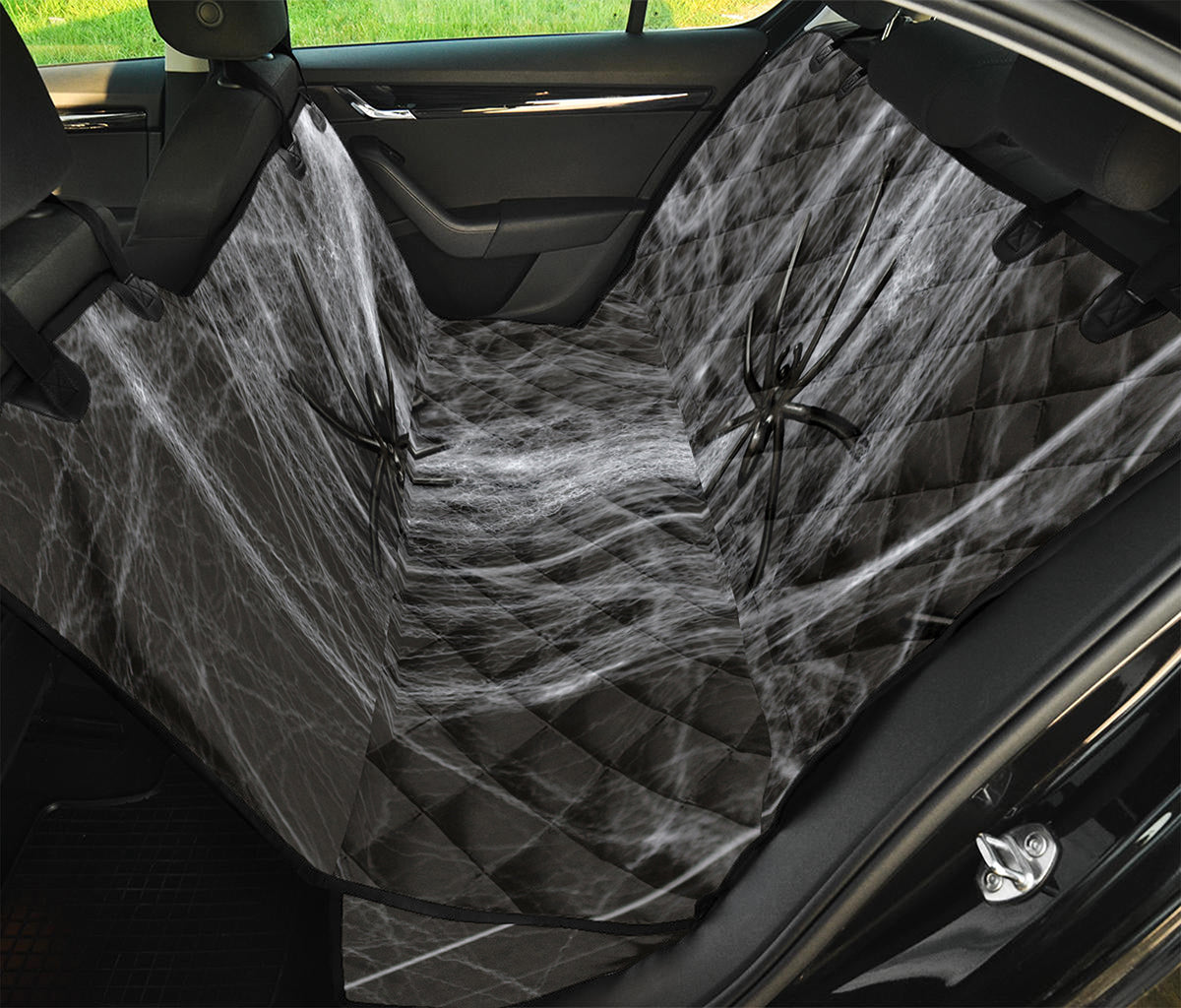 Toy Spiders And Cobweb Print Pet Car Back Seat Cover