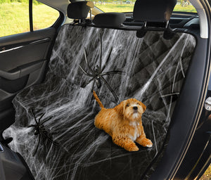 Toy Spiders And Cobweb Print Pet Car Back Seat Cover