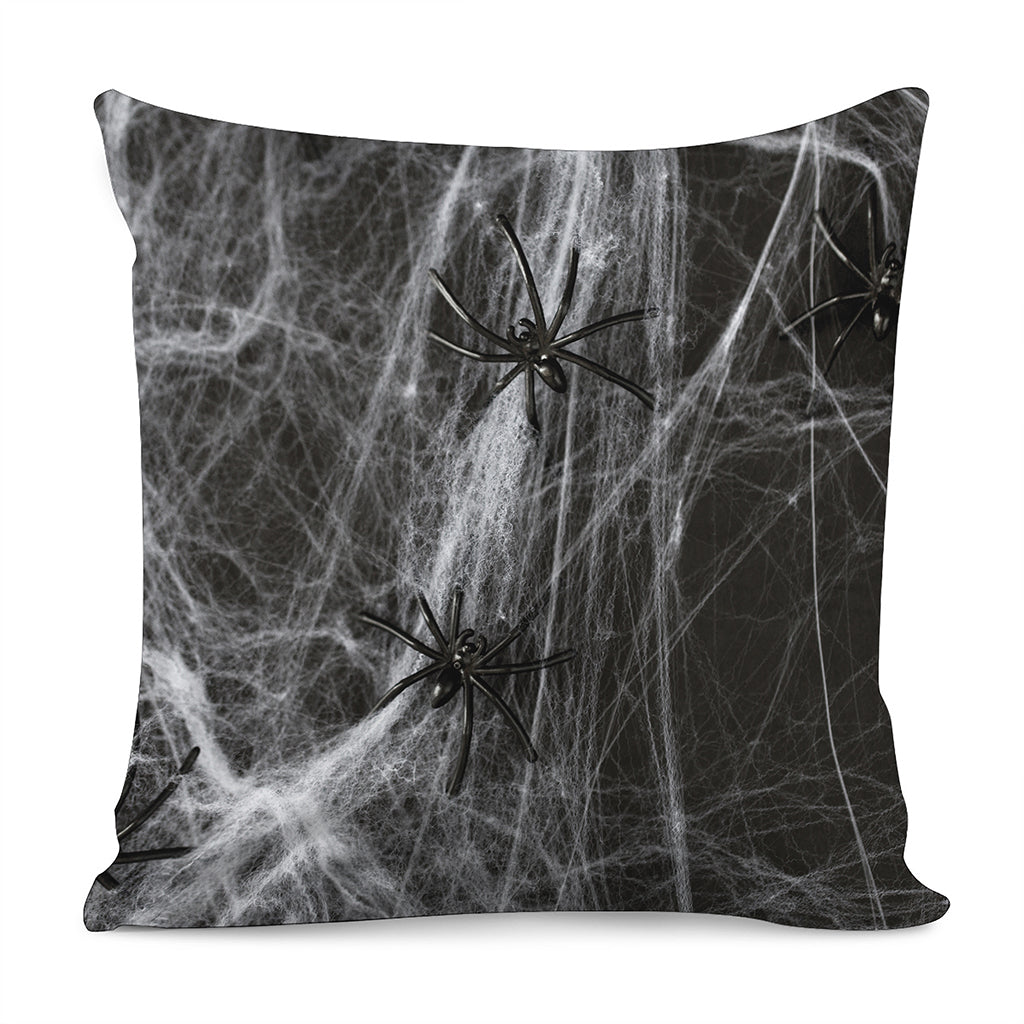 Toy Spiders And Cobweb Print Pillow Cover