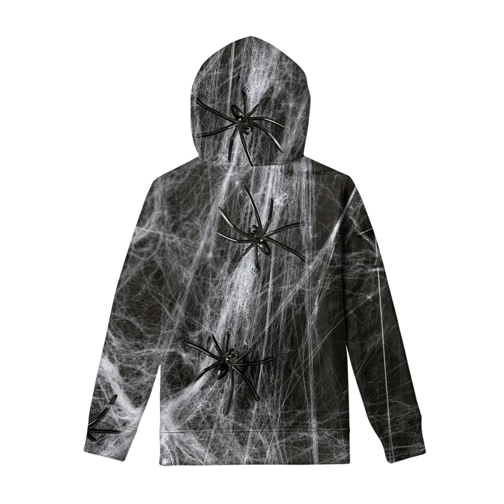 Toy Spiders And Cobweb Print Pullover Hoodie