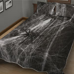 Toy Spiders And Cobweb Print Quilt Bed Set
