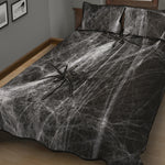 Toy Spiders And Cobweb Print Quilt Bed Set