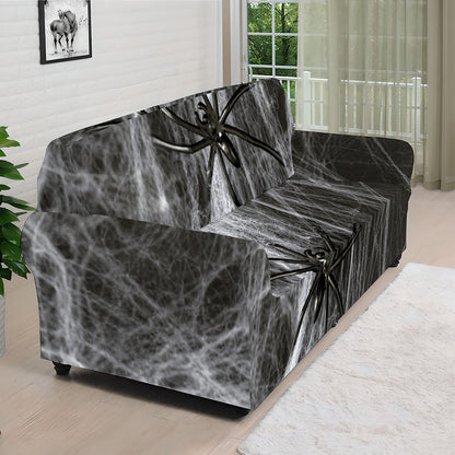 Toy Spiders And Cobweb Print Sofa Cover