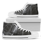 Toy Spiders And Cobweb Print White High Top Shoes