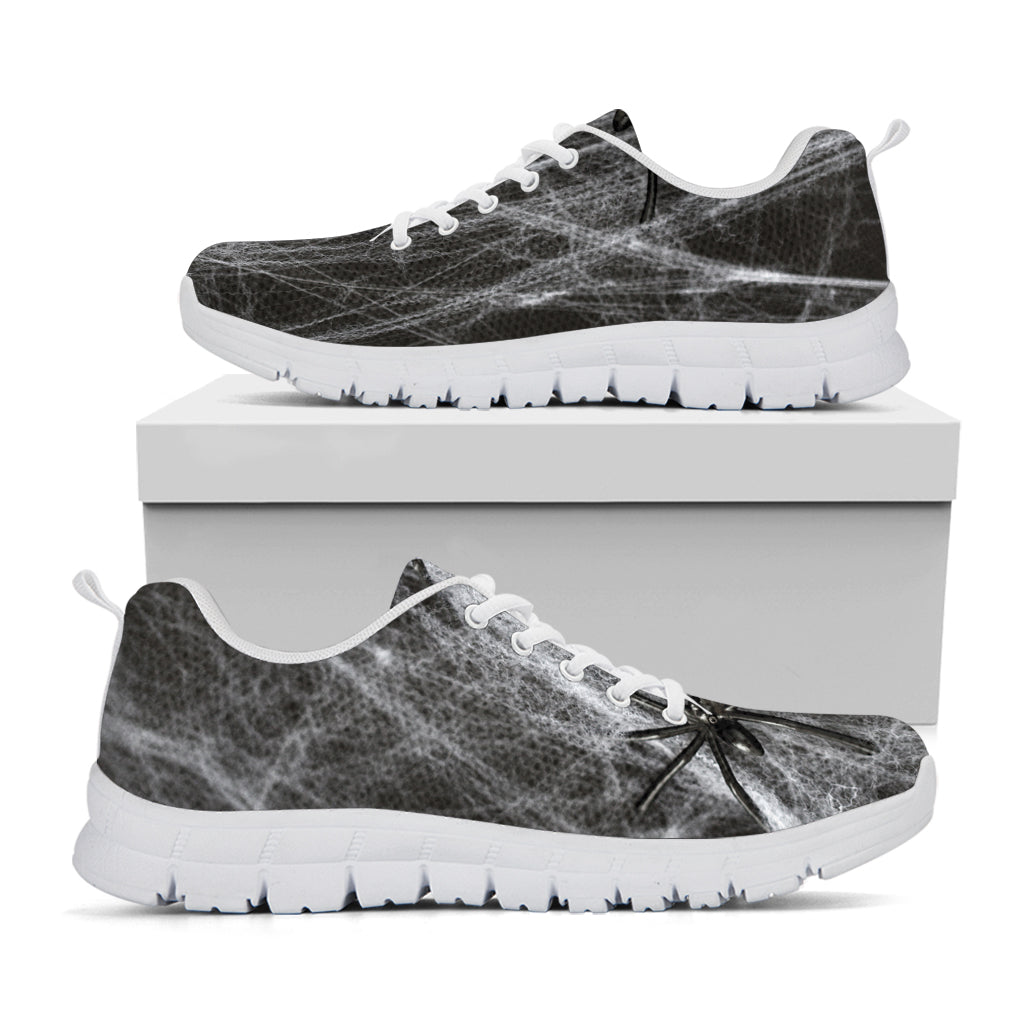 Toy Spiders And Cobweb Print White Sneakers