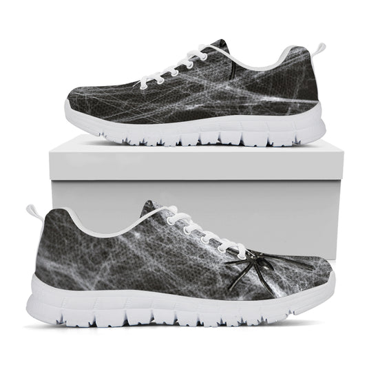 Toy Spiders And Cobweb Print White Sneakers