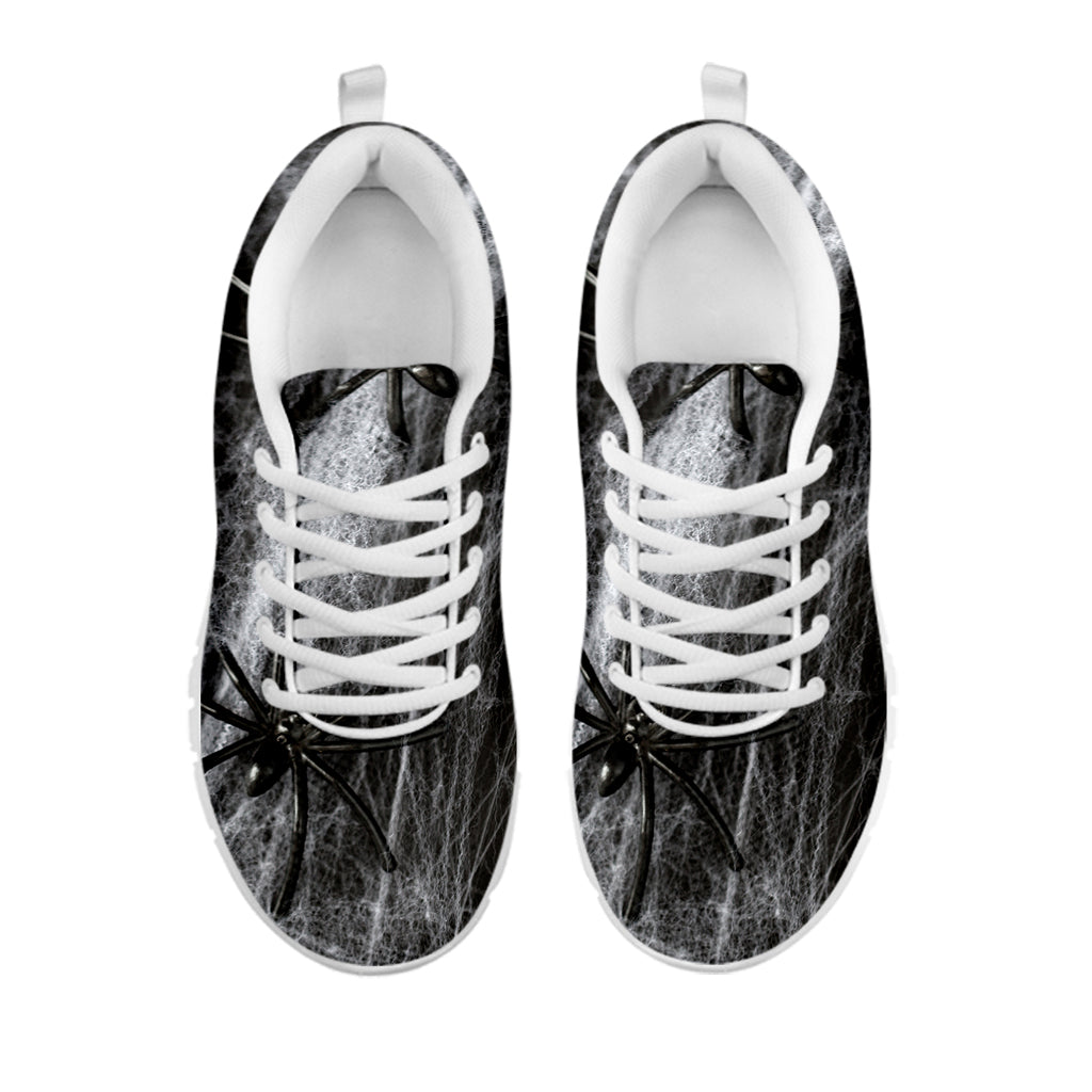 Toy Spiders And Cobweb Print White Sneakers