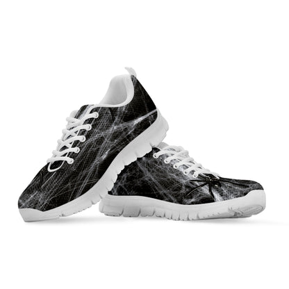 Toy Spiders And Cobweb Print White Sneakers