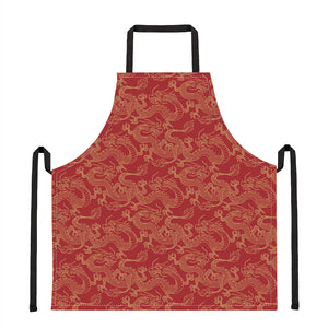 Traditional Chinese Dragon Pattern Print Apron