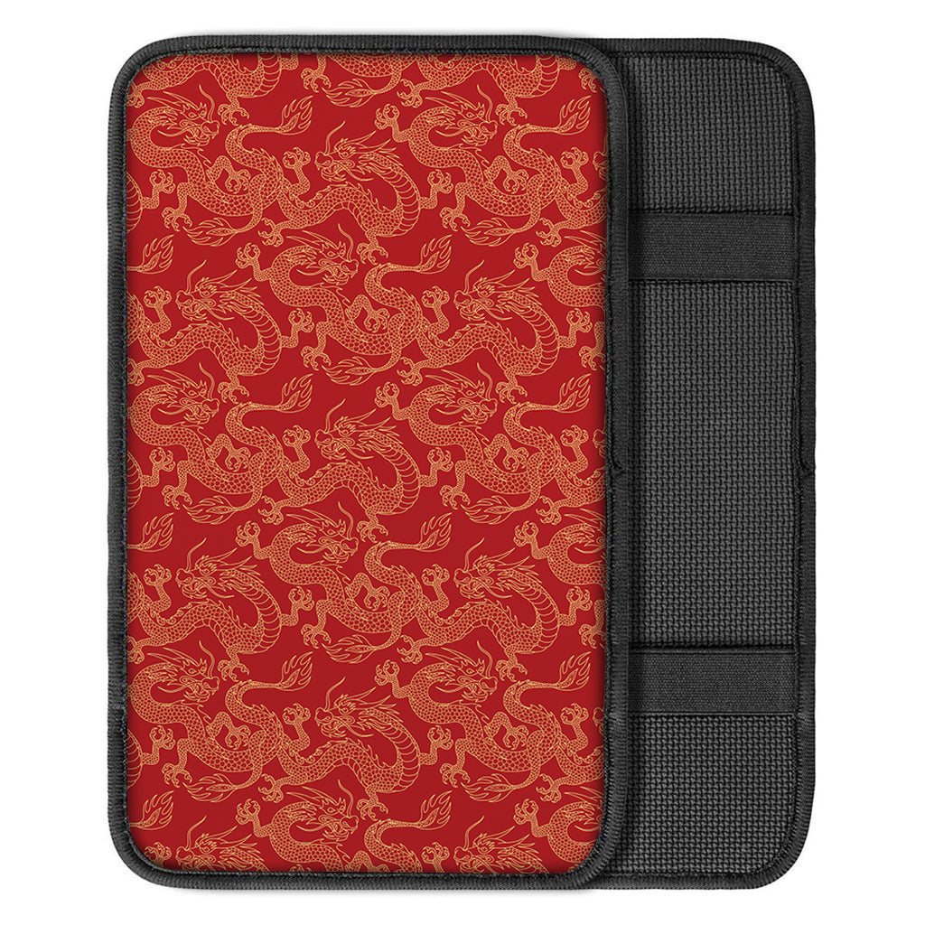 Traditional Chinese Dragon Pattern Print Car Center Console Cover