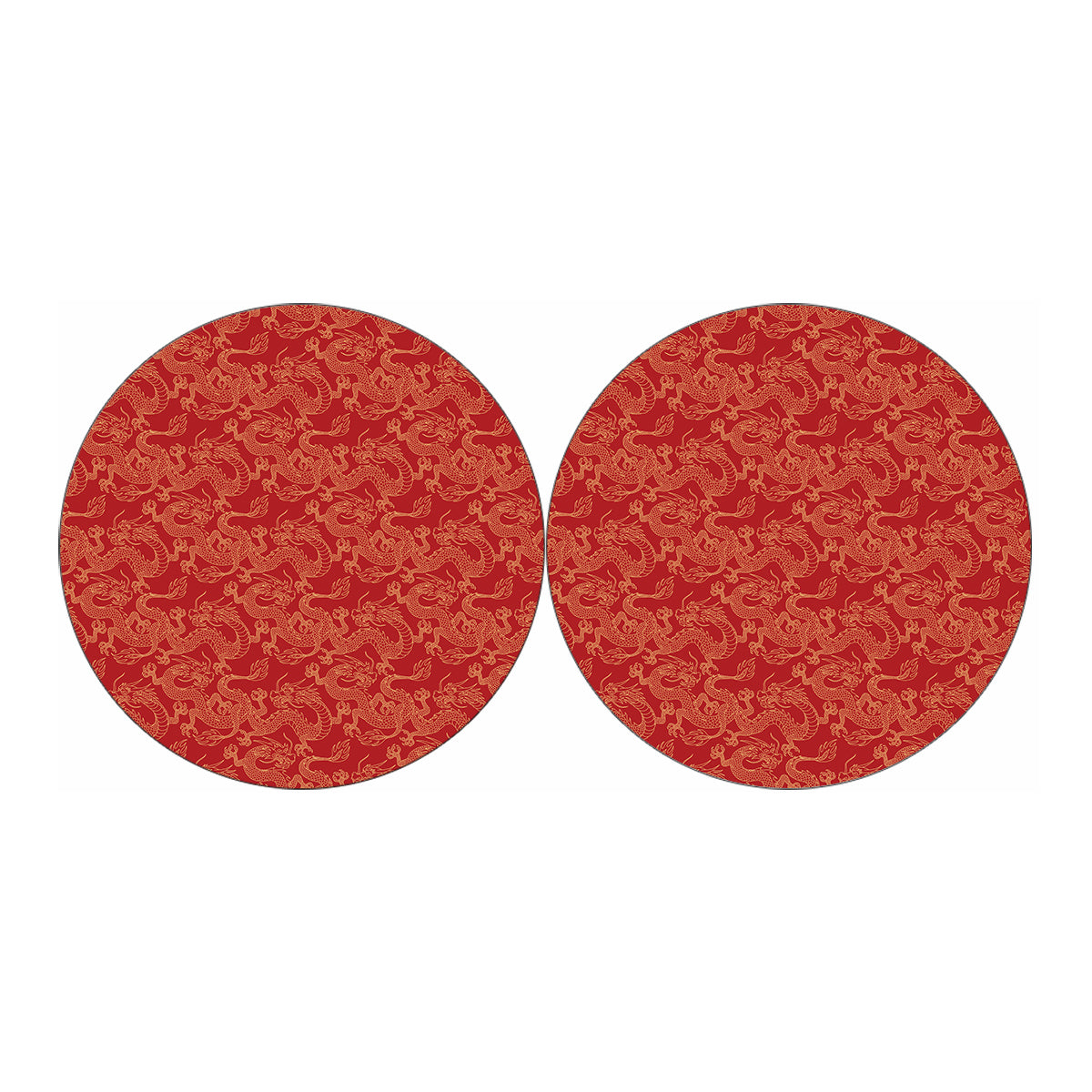 Traditional Chinese Dragon Pattern Print Car Coasters