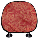 Traditional Chinese Dragon Pattern Print Car Headrest Covers