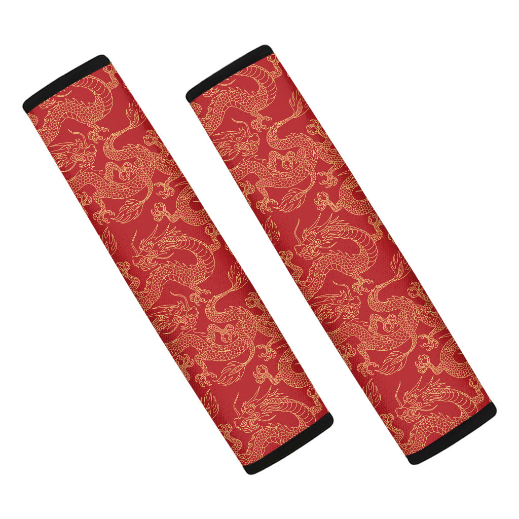 Traditional Chinese Dragon Pattern Print Car Seat Belt Covers