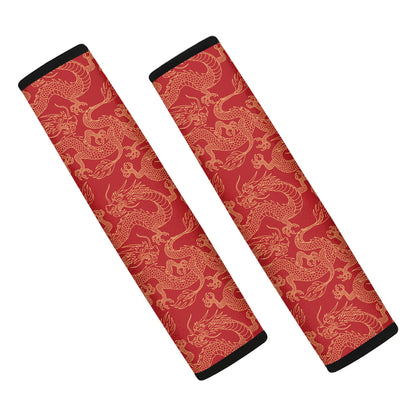 Traditional Chinese Dragon Pattern Print Car Seat Belt Covers