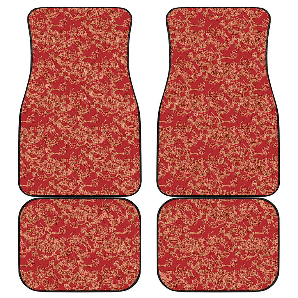 Traditional Chinese Dragon Pattern Print Front and Back Car Floor Mats