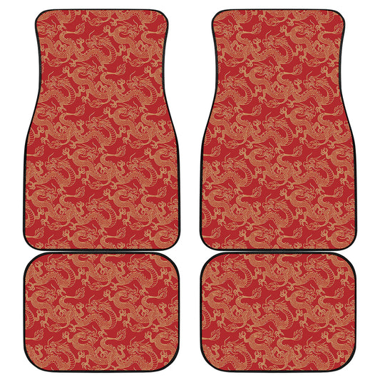 Traditional Chinese Dragon Pattern Print Front and Back Car Floor Mats